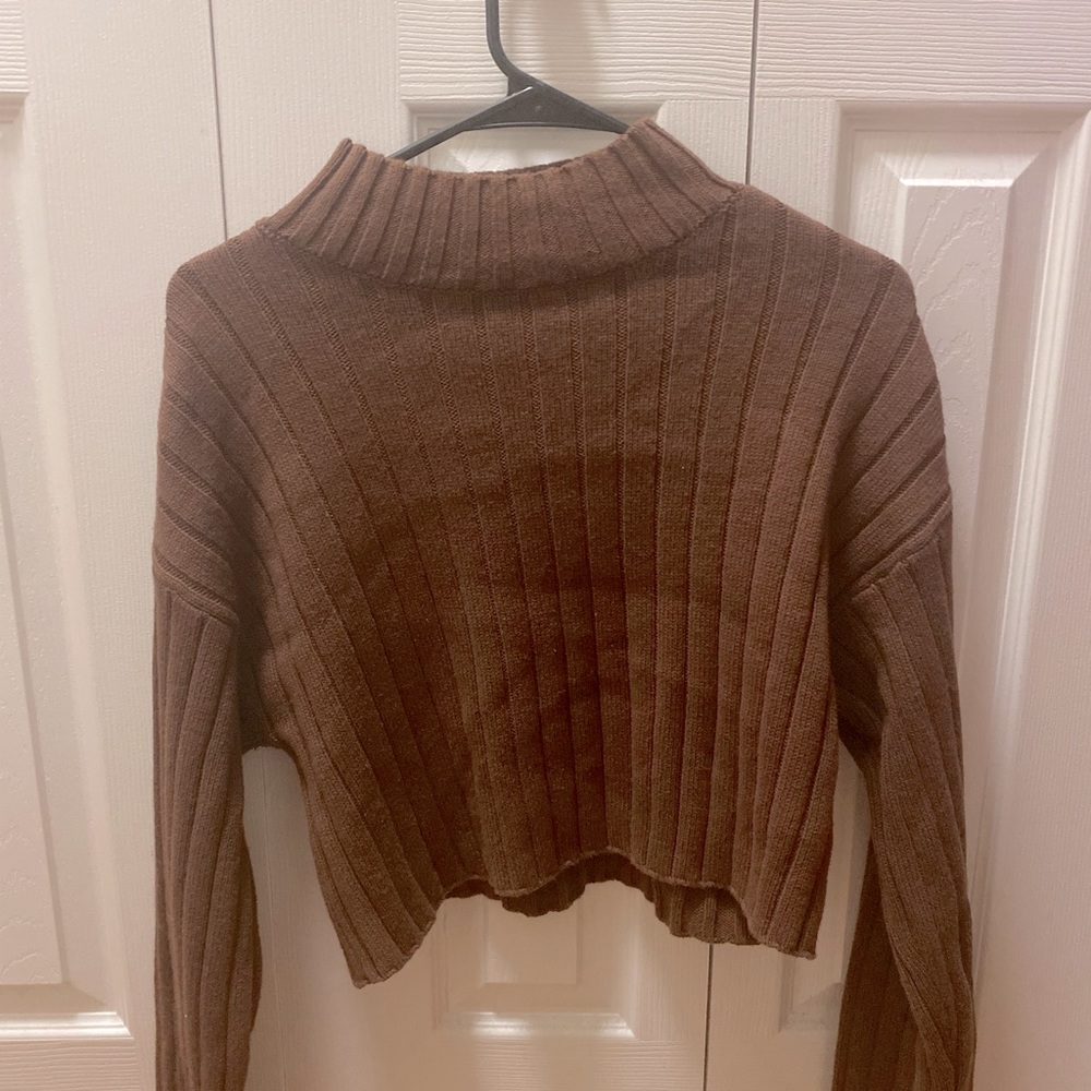 Brown Mockneck Sweater